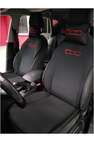 Fiat 500 Nakışlı Ön Ikili Oto Koltuk Kılıfı