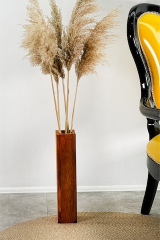 Ahşap Saksı Vazo Dekoratif Kuru Çiçek Vazo 2069