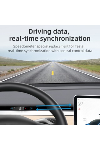 Reedark Tesla Model 3/y Hud Gösterge: Hız, Vites, Sinyal, Pil Ve Emniyet Kemeri Uyarısı 2019-2022