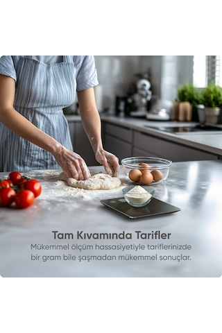 Şımart Akıllı Mutfak Terazisi Bluetooth Destekli Hassas Dijital Ölçüm