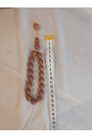 Tornalanmış Andız 17'li Efe Tesbih - 13mm İşlemeli Doğal Çekirdek 15 Cm