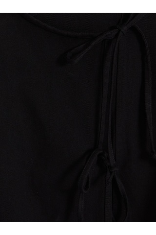Lcw Modest Siyah Kruvaze Yaka Bağcıklı Kadın Kimono