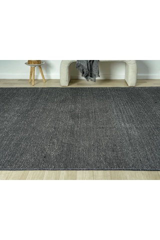 Aura Pixel Antrasit Grey- Pamuk Tabanlı Yıkanılabilir Şönil Kilim