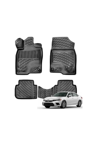 Honda Civic FE1 Uyumlu 3D Havuzlu Paspas 2021 Sonrası