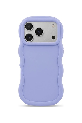 Apple iPhone 17 Pro Uyumlu Dalgalı Tasarım Kamera Korumalı Mat Silikon Kılıf-54175 Mor