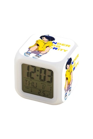 Besthome1 7 Renkli Led Saat - Beyaz, Dijital Alarmlı, Romantik Aydınlatma