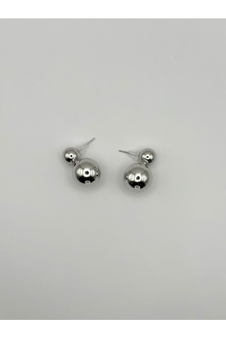 Arnes Jewelry Çelik İkili Top Küpe Ar340nes Gümüş