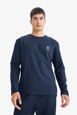 Defacto Pijama Takımı Regular Fit Uzun Kollu Waffle Üst Uzun Alt G2650ax25wnnv135 Lacivert-nv135