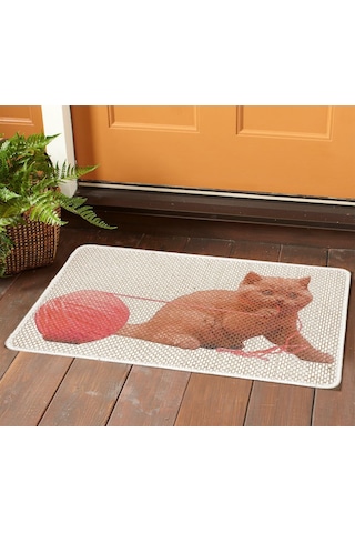 Karmat Resimli Kedi Tırmalama Paspası 40 x 60 CM