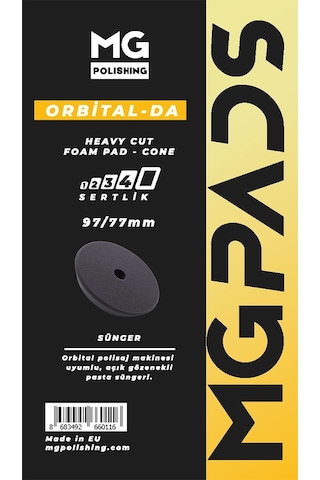 Mg Pads Orbital Ağır Kesim Pasta Süngeri Gri - 97/77 Mm