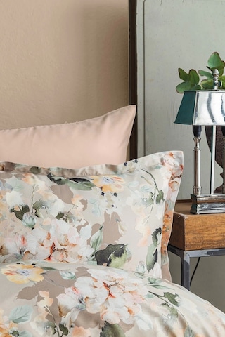 Dolce %60 Tencel Lyocell %40 Pamuk Dijital Saten Çift Kişilik Nevresim Takımı Krem