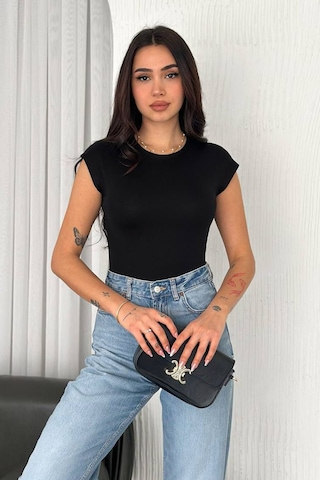Noa & Noa Kadın Fit Kolsuz Atlet White Core Siyah
