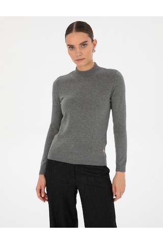 Pierre Cardin Kadın Gri Melanj Kazak /triko 50315768-vr086 Gri Melanj