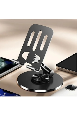 Alüminyum Katlanabilir 360 Dönebilen Telefon Ve Tablet Tutucu Bracket Stand Füme