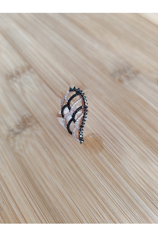 Roz Kaplama Oniks Ve Zirkontaşlı Yüzük Rose Gold