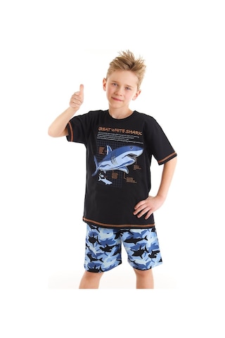 Denokids Mushi Köpekbalığı Kamo Erkek Çocuk T-Shirt Şort Takım Çok Renkli