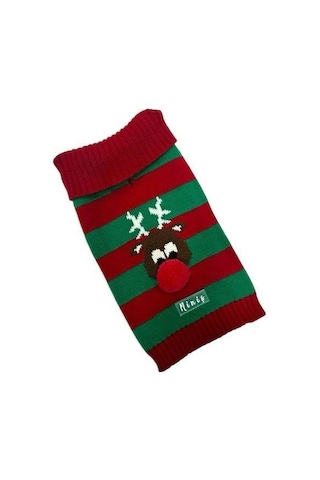 Miniş Kırmızı Xmas Deer Küçük Köpek Kazağı