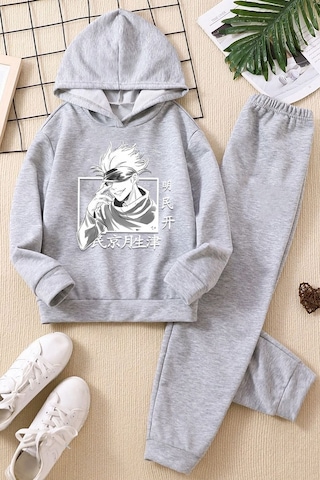 Uyguntarz Çocuk Jujutsu Kaisen Eşofman Takımı Gri