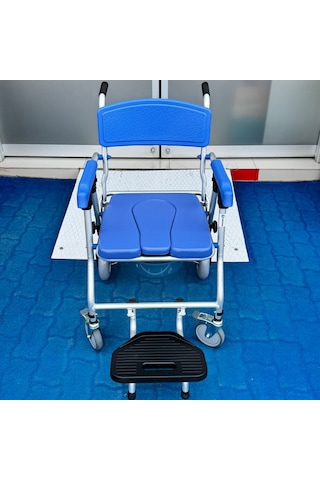 Bme310 Mavi Alüminyum Banyo Tuvalet Tekerlekli Sandalyesi