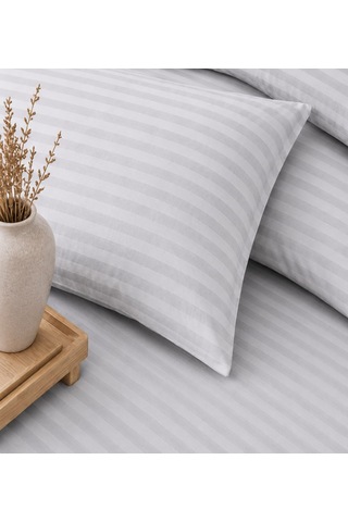 Tek Kişilik Otel Tipi Lastikli Çarşaflı Pamuk Saten Nevresim Takımı 100 Gri