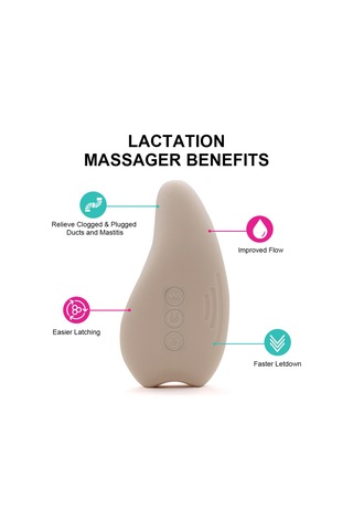 Geeroyoo Emziren Anneler İçin Silikon Ve Abs Malzemeli Titreşimli Ve Isıtmalı Göğüs Masaj Aleti Şarj Edilebilir