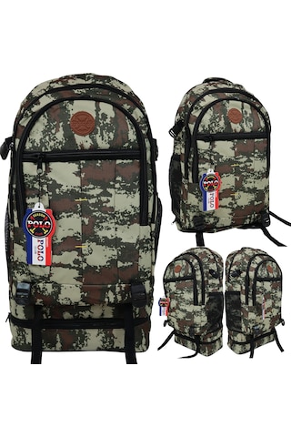 Season Mountaıner 90 Litre Körüklü Dağcı Unisex Sırt Çantası Büyük Hacimli Kamp & Outdoor Çanta Kamuflaj