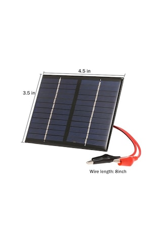 Trendooze 1.5w 12v Polikristal Güneş Paneli + Timsah Kelepçesi, Pratik Bahçe Aydınlatma Ve Acil Işık Çözümü