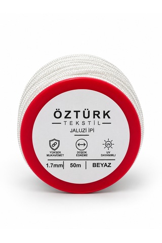 1.7 Mm Jaluzi, Stor Ve Katlamalı Perde İpi 50 Metre Polyester Beyaz