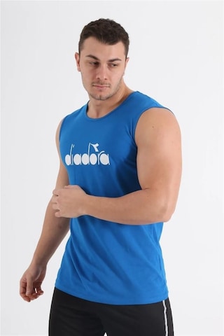 Diadora Therm Erkek Mavi Kolsuz T-shirt - 1atl01-mavi Siyah
