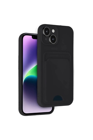 Apple iPhone Uyumlu 14 Kılıf Kelvin Kartvizitli Silikon - Siyah Çok Renkli