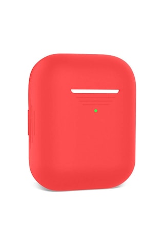 Wozlo Apple Uyumlu AirPods 1. Ve 2. Nesil Silikon Koruma Kılıfı - Silikon Koruyucu Kılıf - Kırmızı