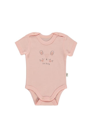 Civil Baby Cute Bunny Baskılı 1-36 Ay Çıtçıtlı Badi - Pembe Soft Pembe