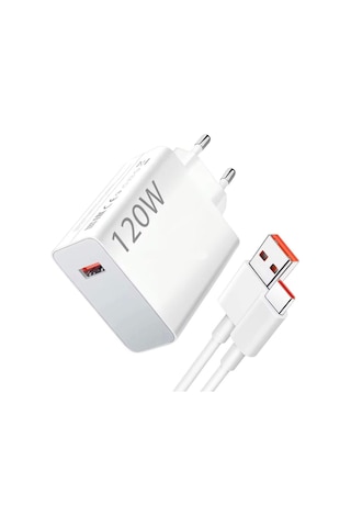 120w Hızlı Şarj Adaptörü + Type-c Kablosu Süper Hızlı Şarj Cihazı 1 Metre