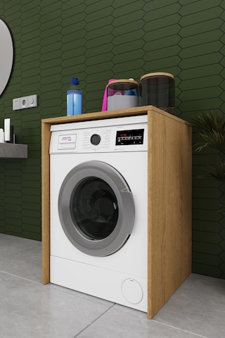 Lüks Çamaşır Makinesi Dolabı %100 Mdf Çamaşır Kurutma Banyo Dolabı Bd07 Karına