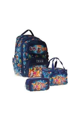 Kaukko Kids Boom Lacivert Renk Erkek Çocuk Üçlü İlkokul Okul Çantası Seti/takımı - Setkk-l5419a