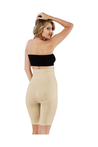 Yüksek Bel Uzun Paça Toparlayıcı Kadın Ten Korse Ten