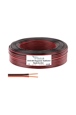 Kablo Kablo 2x0.50 Hoparlör Kablosu Siyah 100mt Kordon Poke Pk-1164 Kablo Kablo 2x0.50 Hoparlör Kablosu Siyah 100mt Kordon Poke Pk-1164