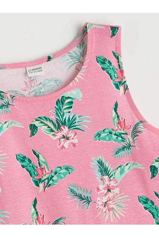 Lc Waikiki Pembe Desenli Kız Çocuk Elbise
