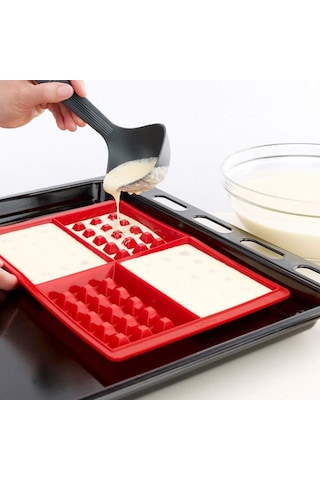 Yapışmaz Silikon Kalıp Pişirme Araçları - 4 Bölmeli Ev Mutfak Kek Çikolata Kalıbı Diğer