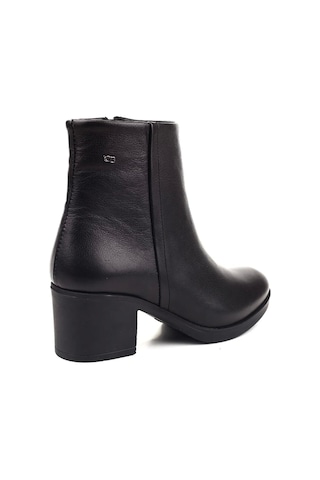 Castle Black Cb-92162-1 Kadın Deri Topuklu Bot Siyah