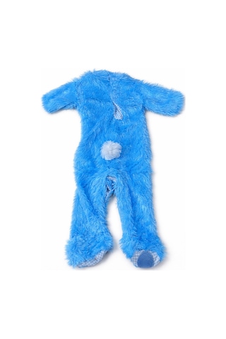 Toyfest Mavi Tavşan Bebek Kostümü 6-12 Ay Peluş Tulum Şapka Havuç Aksesuar Cadılar Bayramı Seti