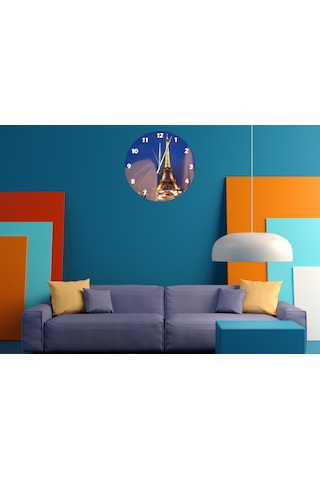 Ti-play Bir Paris Gecesi 30x30cm Akrilik Dekoratif Modern Duvar Saati ÇOk Renkli