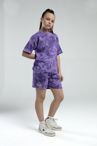 Kappa 362415 Kız Çocuk Tie-dye Şort Bermuda Pijama Takım Lila