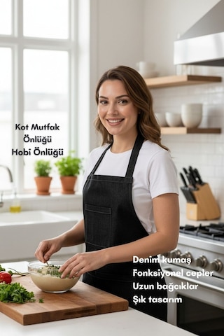 Kot Mutfak Önlüğü Siyah