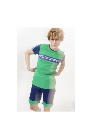 Benetton Bnt-m20482-23y Erkek T-shirt Bnt-m20482-r1938 Yeşil