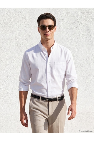 Lcwaıkıkı Classic Beyaz Regular Fit Gabardin Erkek Basic Gömlek