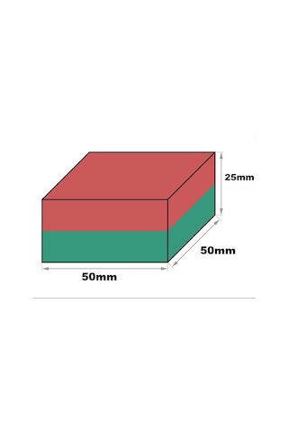 Neodyum Mıknatıs 50x50x25 Mm 1 Adet