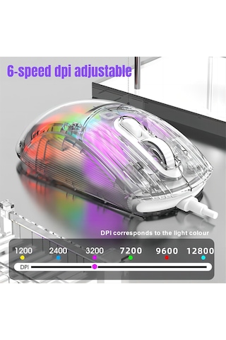 Springsun Hxsj X400 Profesyonel Oyun Faresi - 12800 Dpı, 7 Programlanabilir Tuş, Rgb Aydınlatma, Ergonomik Tasarım 001