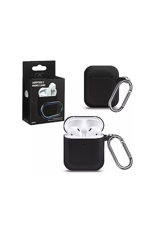 Proaks Airpods Uyumlu 1/2 İçin Klipsi Olan Silikon Kılıf 153240294 Siyah