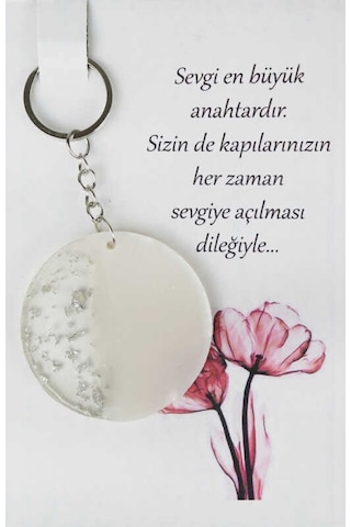 Epoksi Anahtarlık Kartlı Yuvarlak Gümüş Pk:1 25 Adet
